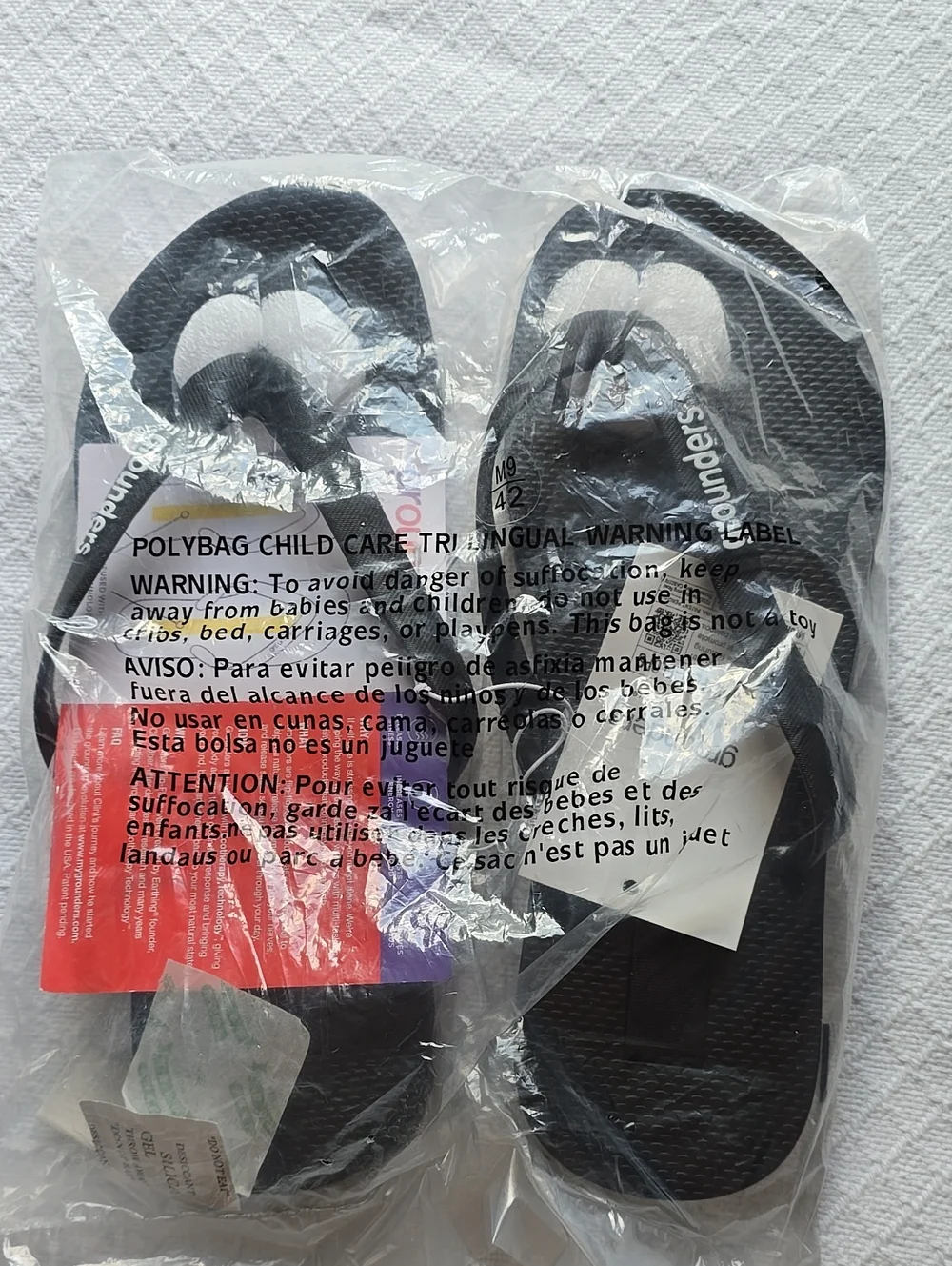 Grounders Earthing Grounding Flip Flops Black Size 9 M